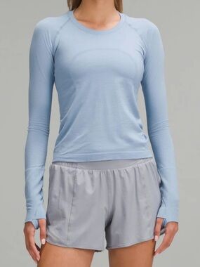 Lululemon Swiftly Tech Long-Sleeve Shirt 2.0 Waist Length Blue Willow 6 NWT